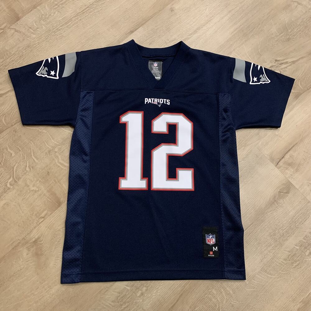 NFL Team Apparel New England Patriots Tom Brady #12 Jersey Youth Boys Medium M